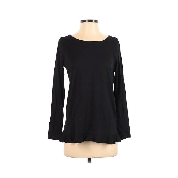 Susina Black Scoop Neck Tee - Picture 1 of 4